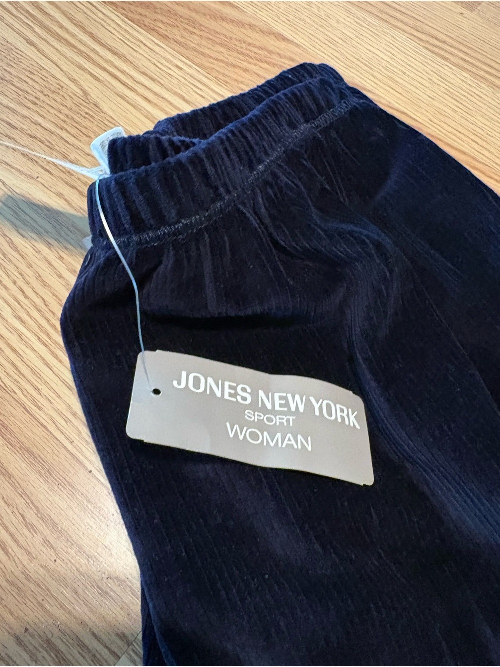 Jones New York Black Velour Jogger Pants - Picture 2 of 5